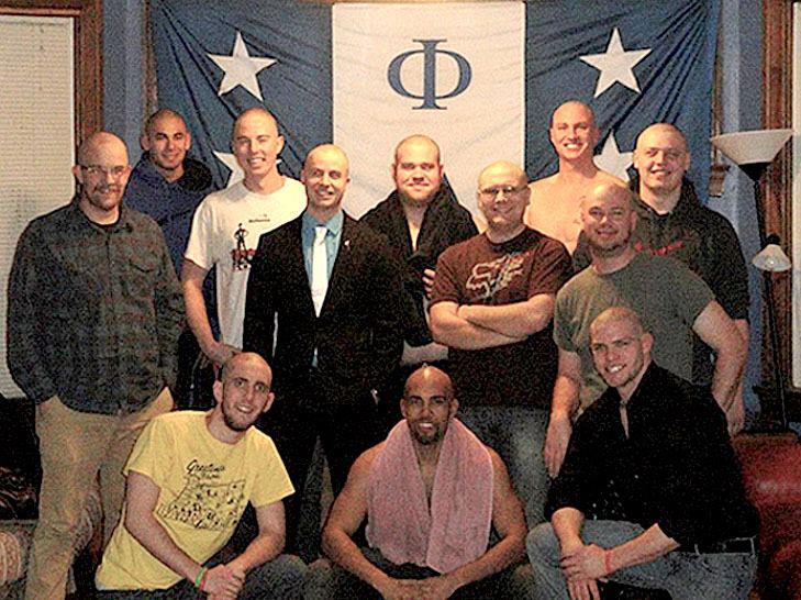 FebIn a display of Fraternity at its best, members and friends of Minnesota Beta at Minnesota State University, Mankato sport shaved heads to support the family of Brother Chad Ayshford, whose sister prepares to take her battle with cancer to the next