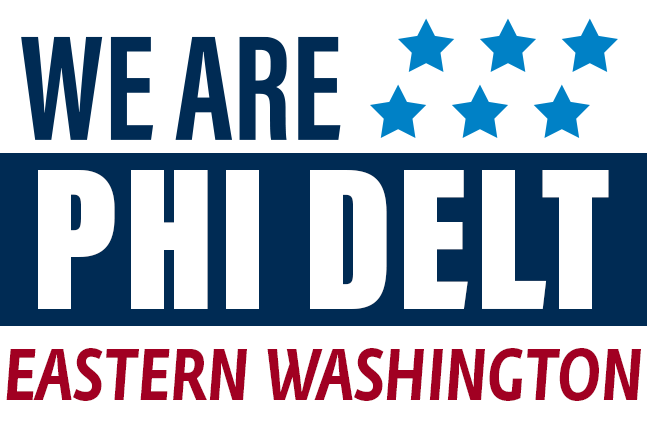Graphic that says "We Are Phi Delt: Eastern Washington